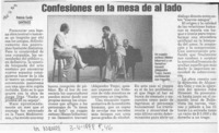 Confesiones en la mesa de al lado  [artículo] Patricia Cerda.