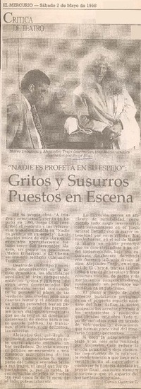 Gritos y susurros puestos en escena