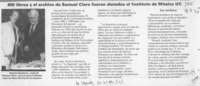 800 libros y el archivo de Samuel Claro fueron donados al Instituto de Música UC  [artículo].