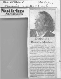 Distinción a Reinaldo Marchant  [artículo].