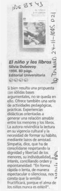 El Niño y los libros  [artículo].