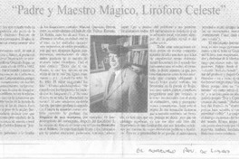 "Padre y maestro mágico, liróforo celeste"