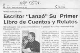 Escritor "Lanzó" su primer libro de cuentos y relatos  [artículo] P.G.G.