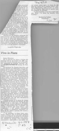 Viva la plaza  [artículo] Monserrat Palmer.