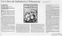 Un libro de sabiduría y tolerancia  [artículo] Antonio Avaria.