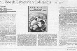 Un libro de sabiduría y tolerancia  [artículo] Antonio Avaria.