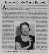 Evocación de Marta Brunet  [artículo] Eddie Morales Piña.