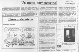 Un poeta muy personal  [artículo] Marino Muñoz Lagos.