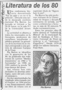 Literatura de los 80  [artículo].