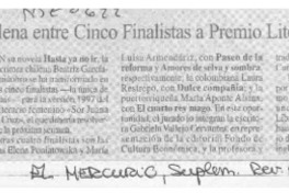 Chilena entre cinco finalistas a Premio Literario en México  [artículo].