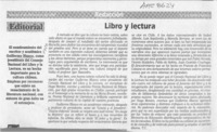 Libro y lectura  [artículo] T. C.