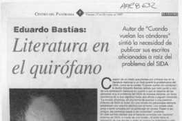 Literatura en el quirófano  [artículo].