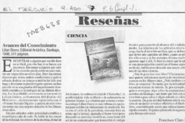 Avances del conocimiento  [artículo] Francisco Claro H.