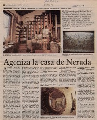 Agoniza la casa de Neruda  [artículo].