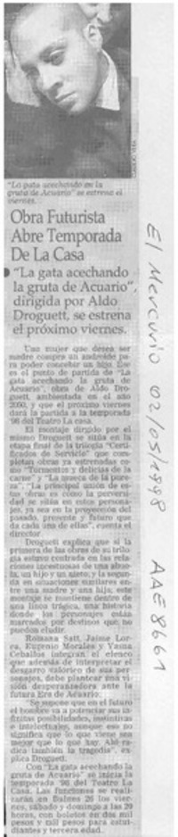 Obra futurista abre temporada de La Casa  [artículo].