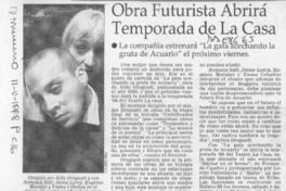 Obra futurista abrirá temporada de La Casa  [artículo].