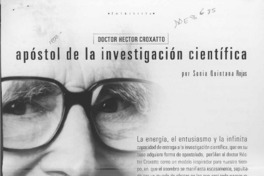Apóstol de la investigación científica  [artículo] Sonia Quintana Rojas.