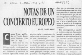 Notas de un concierto europeo  [artículo] María Isabel Amor.