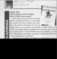 El régimen autoritario  [artículo] Luis Moulian.