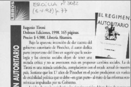 El régimen autoritario  [artículo] Luis Moulian.