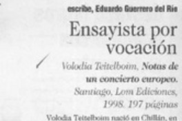 Ensayista por vocación  [artículo] Eduardo Guerrero del Río.