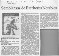 Semblanzas de escritores notables  [artículo] Patricio Lizama.