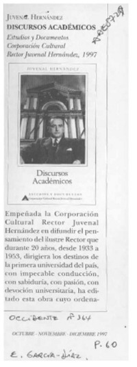 Discursos académicos  [artículo] Eugenio García-Díaz.