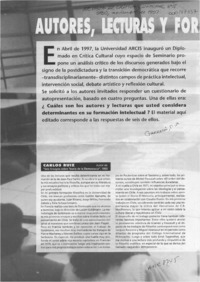 Autores, lecturas y formaciones intelectuales  [artículo].