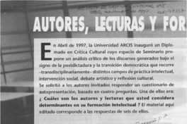 Autores, lecturas y formaciones intelectuales  [artículo].