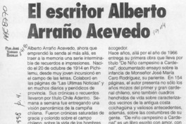 El escritor Alberto Arraño Acevedo  [artículo] José Vargas Badilla.
