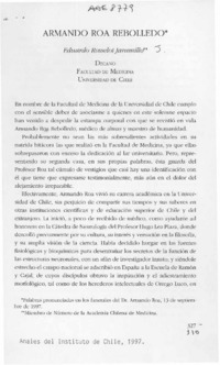 Armando Roa Rebolledo  [artículo] Eduardo Rosselot Jaramillo.