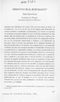 Armando Roa Rebolledo  [artículo] Tulio Pizzi Pozzi.