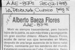Alberto Baeza Flores  [artículo] Matías Rafide.