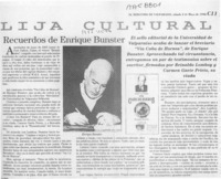Recuerdos de Enrique Bunster  [artículo].