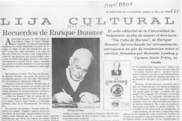 Recuerdos de Enrique Bunster  [artículo].