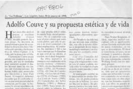 Adolfo Couve y su propuesta estética y de vida  [artículo] Julio Cid Báez.