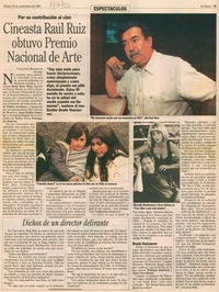 Cineasta Raúl Ruiz obtuvo Premio Nacional de Arte