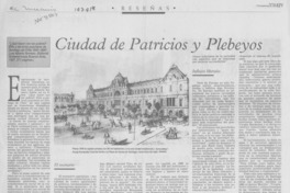Ciudad de patricios y plebeyos