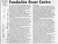 Fundación Oscar Castro  [artículo] Frans Griz.
