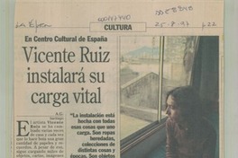 Vicente Ruiz instalará su carga vital