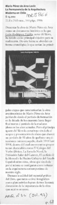 Mario Pérez de Arce Lavín, "La permanencia de la arquitectura moderna en Chile"