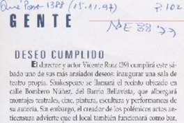 Deseo cumplido  [artículo].