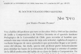 El doctor Yolando Pino Saavedra  [artículo] Marino Pizarro Pizarro.