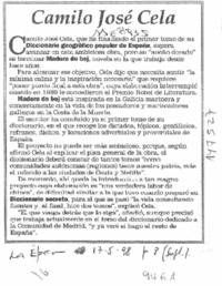 Camilo José Cela  [artículo].