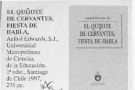 El Quijote de Cervantes, fiesta de habla  [artículo] Julio Söchting Herrera.