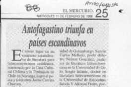 Antofagastino triunfa en países escandinavos  [artículo].