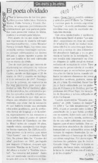 El poeta olvidado  [artículo] Tito Castillo.