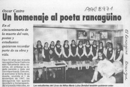 Un Homenaje al poeta rancagüino  [artículo].