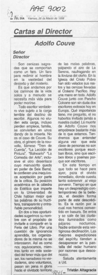 Adolfo Couve  [artículo] Tristán Altagracia.