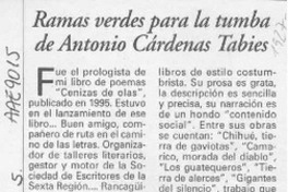 Ramas verdes para la tumba de Antonio Cárdenas Tabies.